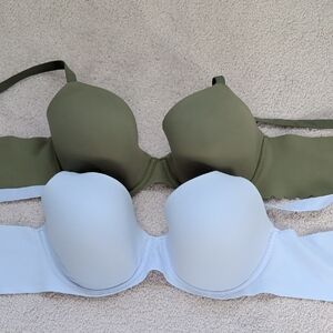 New Aerie Olive and Light Blue Bra Duo